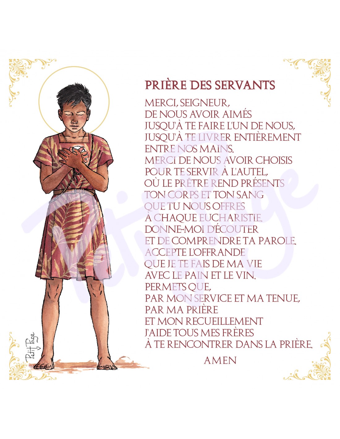 Prière du servant de messe