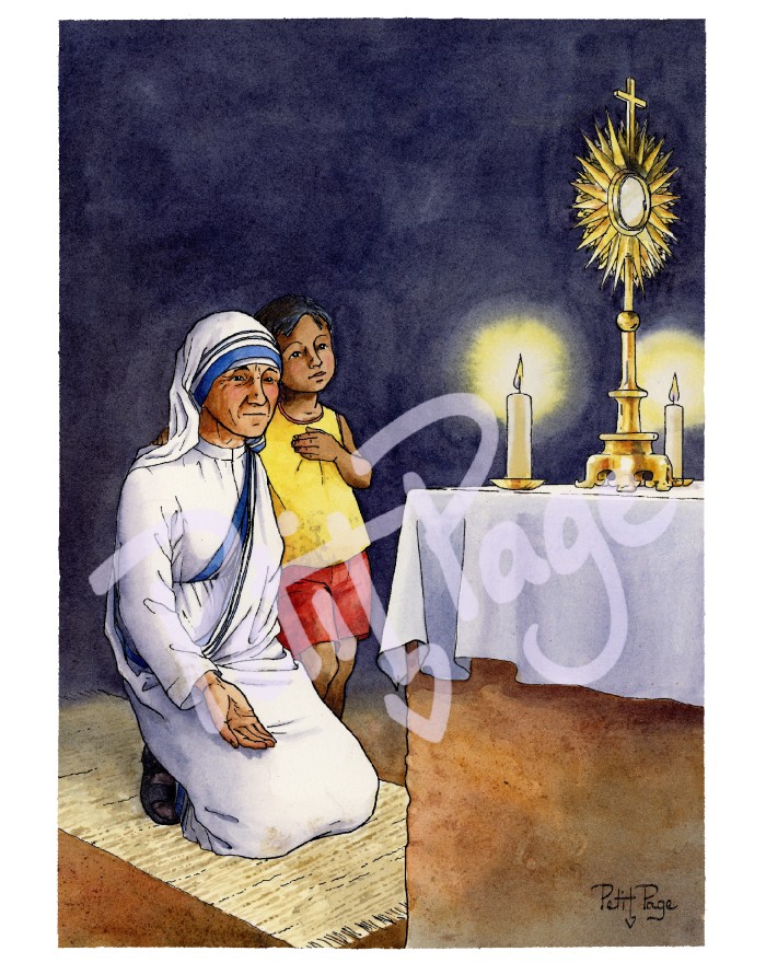 Mère Teresa en adoration