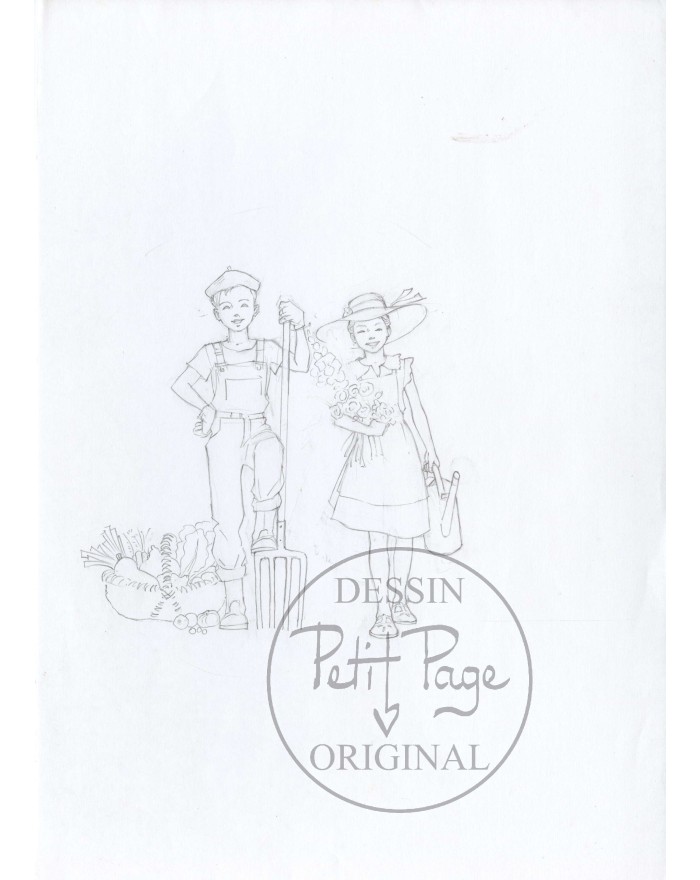 Jardinier - crayonné original