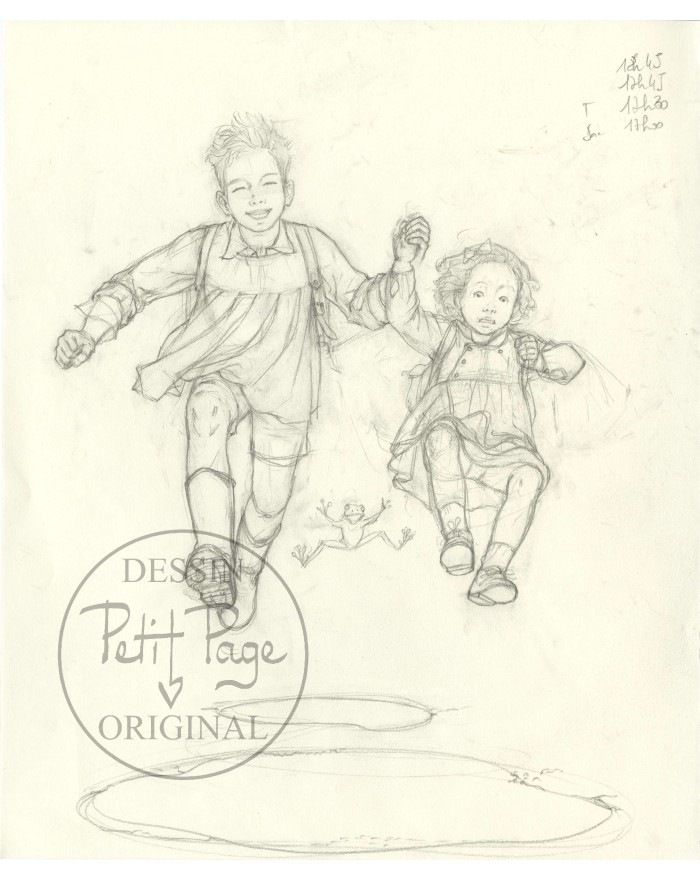 À l'eau - crayonné original